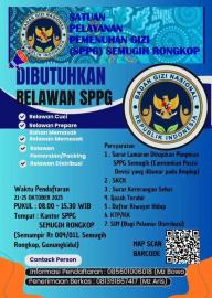 DIBUTUHKAN RELAWAN SATUAN PELAYANAN PEMENUHAN GIZI (SPPG) SEMUGIH, RONGKOP